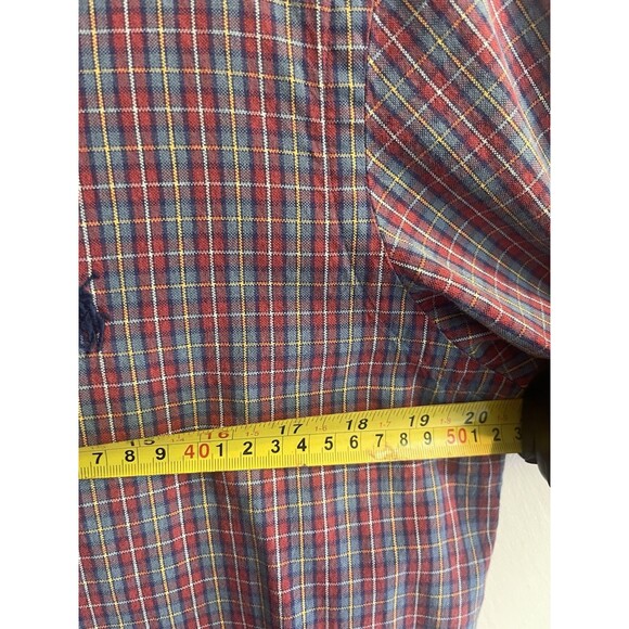 Ralph Lauren Men's Button Up Shirt Red Blue Plaid Cotton Logo Casual Small - Picture 9 of 12